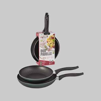 KIT PADELLE 'BLACK LINE' cm 28/24 - set 2 pezzi. Prezzo per Confezione.