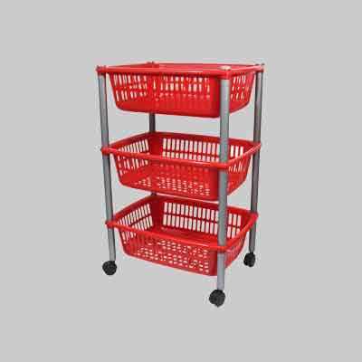 CARRELLO MULTIUSO TRE RIPIANI cm 40x30x85h. Prezzo per Pezzo.
