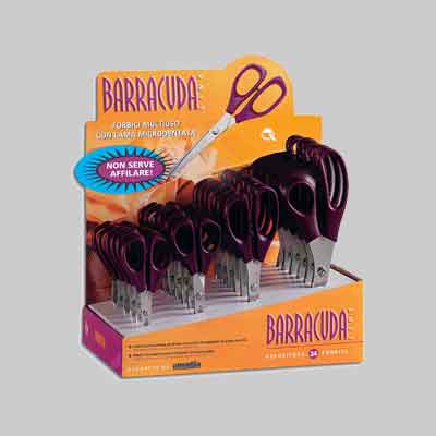 FORBICI 'BARRACUDA' IN ESPOSITORE 24 pezzi. Prezzo per Confezione.