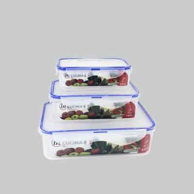 KIT CONTENITORI BOX FRIGO ERMETICI RETTANGOLARI Maxi - conf. 3 pezzi. Prezzo per Confezione.