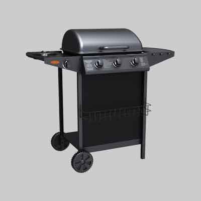 BARBECUE A GAS TRE FUOCHI CON FORNELLONE IDEAL STAR cm 104x55,4x97,7. Prezzo per Pezzo.