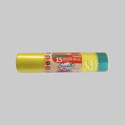 SACCHI PER PATTUMIERA cm 55x64 - conf. 15 pezzi - col. viola. Prezzo per Confezione.
