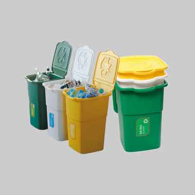SET PATTUMIERE PER LA RACCOLTA DIFFERENZIATA 'ECO3' 3 pz - 50lt, 39x36x54h. Prezzo per Pezzo.