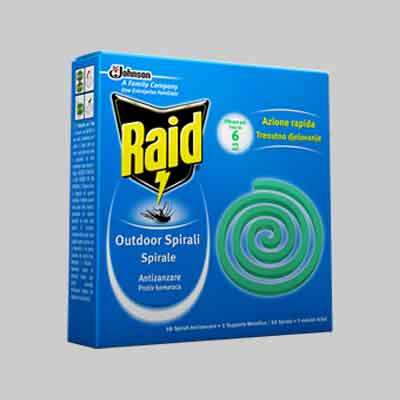 RAID SPIRALI ANTIZANZARE Conf. 10 pezzi. Prezzo per Pezzo.