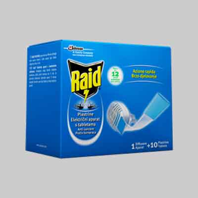 RAID BASE PER PIASTRINE ANTIZANZARE Base + 10 piastrine. Prezzo per Confezione.