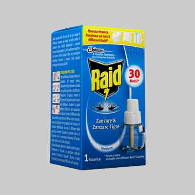 RAID RICARICA LIQUIDA ANTIZANZARE. Prezzo per Pezzo.