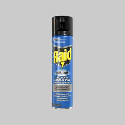 RAID SPRAY MOSCHE E ZANZARE ml 400. Prezzo per Pezzo.
