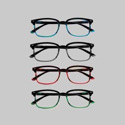 OCCHIALI DA VISTA GRADUATI 'KIT HAWAII' + 3,5 - Col. Nero/Rosso. Prezzo per Pezzo.