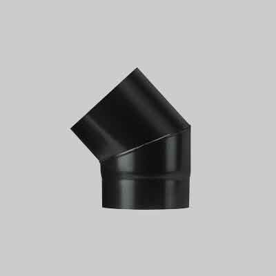 GOMITO A 45° PER STUFE A LEGNA 'PLUS LIGHT' Ø 150 mm. Prezzo per Pezzo.