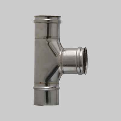 RACCORDO A T 90° PER CANNE FUMARIE MFF M/F/F Ø 80 mm. Prezzo per Pezzo.