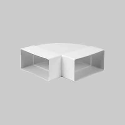 CURVA ORIZZONTALE PER TUBO RETTANGOLARE mm 110x55. Prezzo per Pezzo.