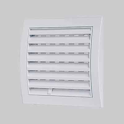 GRIGLIA DI AERAZIONE CON DOSATORE IMB. TONDO mm 190x190 - imb. Ø 125 mm. Prezzo per Pezzo.