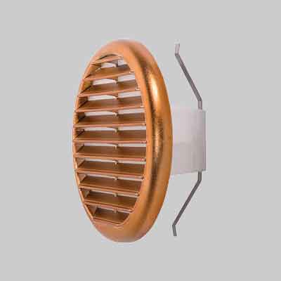 GRIGLIA DI AERAZIONE UNIVERSALE RAME Ø 125>160 mm. Prezzo per Pezzo.