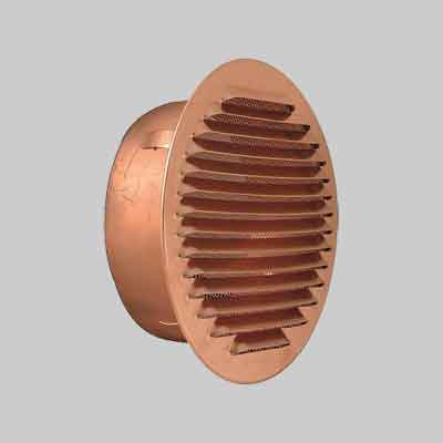 GRIGLIA DI AERAZIONE IN RAME TONDA Ø 140 mm. Prezzo per Pezzo.