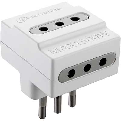 ADATTATORE TRIPLO 10 A 2p+T - prese 10A 2P+T pz. 1. Prezzo per Pezzo.