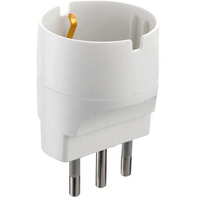 ADATTATORE SEMPLICE SCHUKO 10 A 2P+T - presa 10A 2P+T pz. 1. Prezzo per Pezzo.