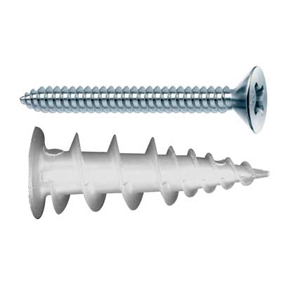 TASSELLO AUTOFORANTE CON VITE PER CARTONGESSO 'SPV' mm 6x37 vite 4x30 pz. 4. Prezzo per Pezzo.